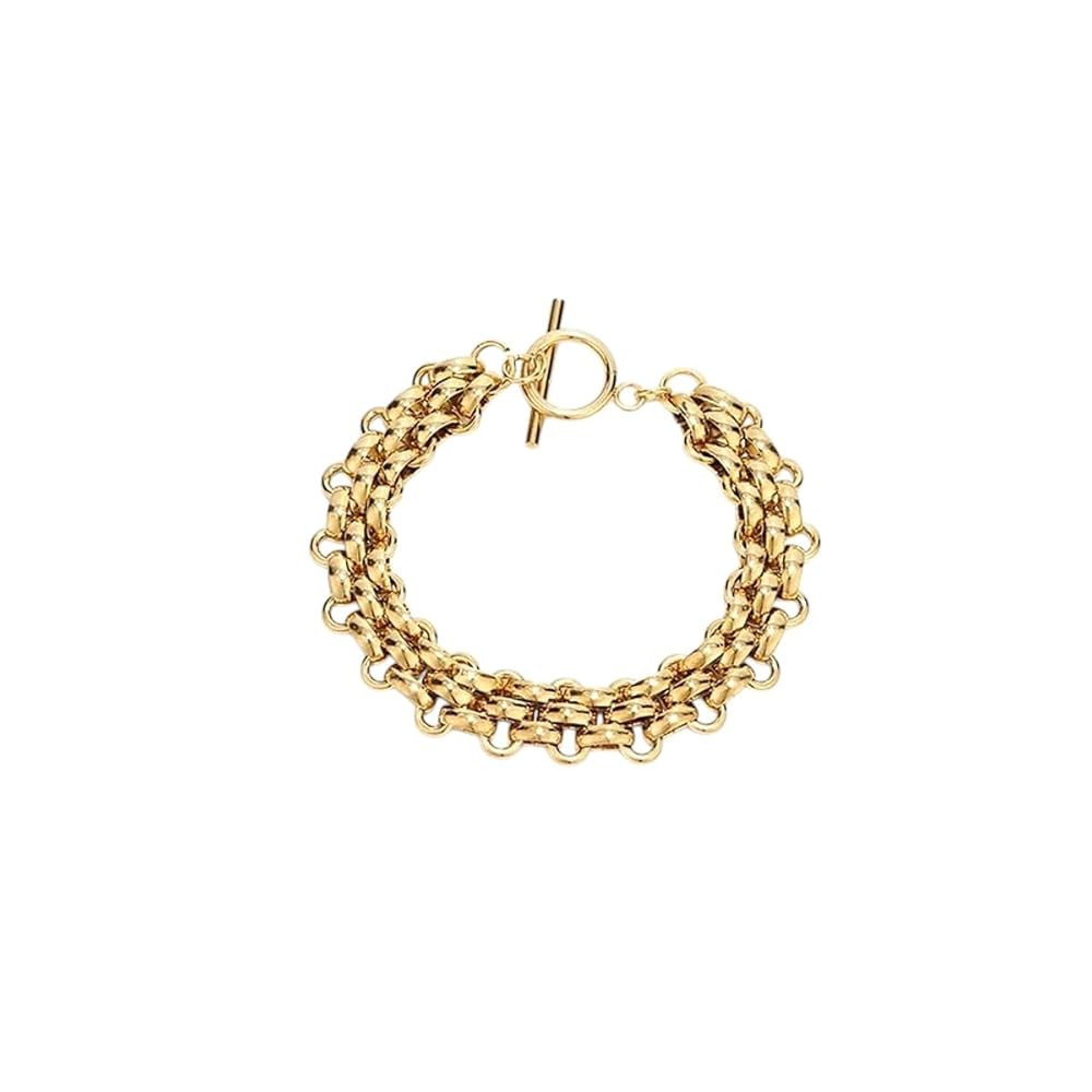 New 2026 Stainless Gold Plated Charrm 13Mm Width Heavy Handmade Bracelet Necklace For Women Diy F... | Amazon (US)