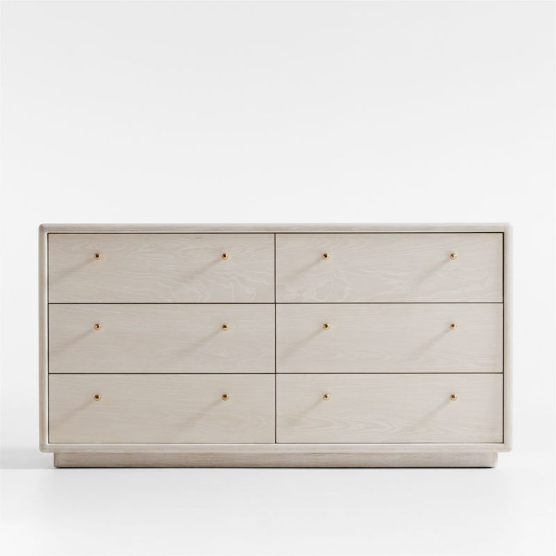 Lafayette 62" Whitewashed Wood 6-Drawer Dresser + Reviews | Crate & Barrel | Crate & Barrel