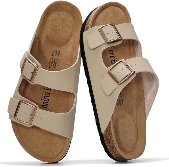 Project Cloud 100% Genuine Leather Womens Sandals Slides for Women (Venita) | Amazon (US)