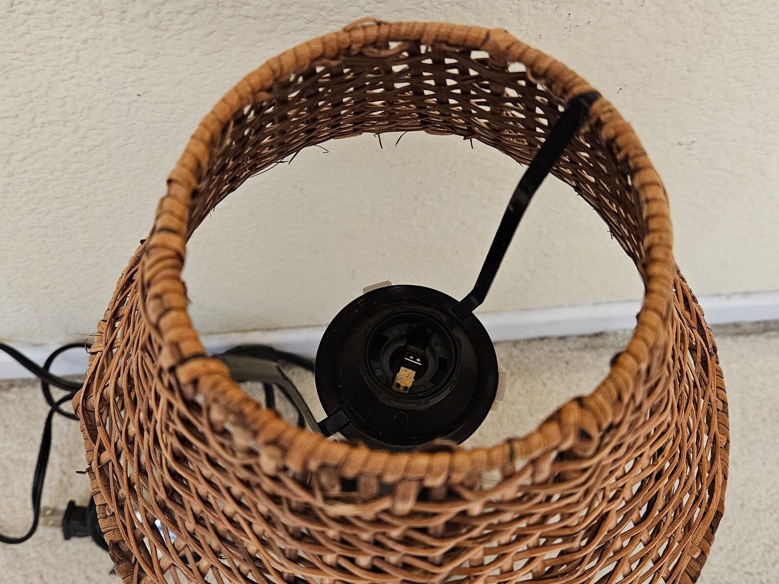 Vintage IKEA table lamp in bronze color with rattan lampshade, candlestick IKEA lamp, rattan lamp... | Etsy (US)