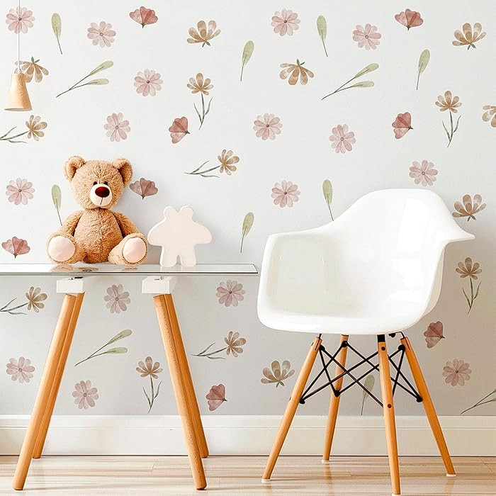 Arawat 8Sheet/104pcs Colorful Boho Flower Wall Decals and Stickers Spring Wall Decor for Bedroom ... | Amazon (US)