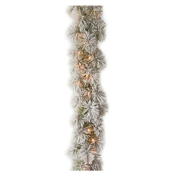 Tuscom Pre-lit Artificial Christmas Garland Flocked with Christmas Decorations and Led Lights Cre... | Walmart (US)