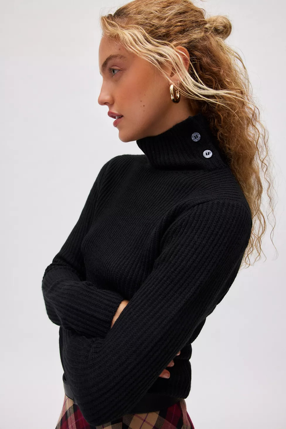 BDG Grayson Buttoned Turtleneck Sweater | Urban Outfitters (US and RoW)