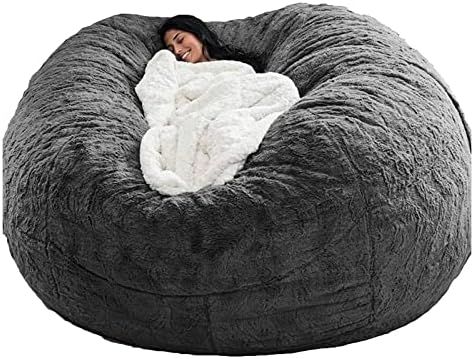 Giant Bean Bag Chairs Cover, 5/6/7ft Soft Fluffy Lazy Sofa Plush Beanbag Chair Durable Comfortable O | Amazon (CA)