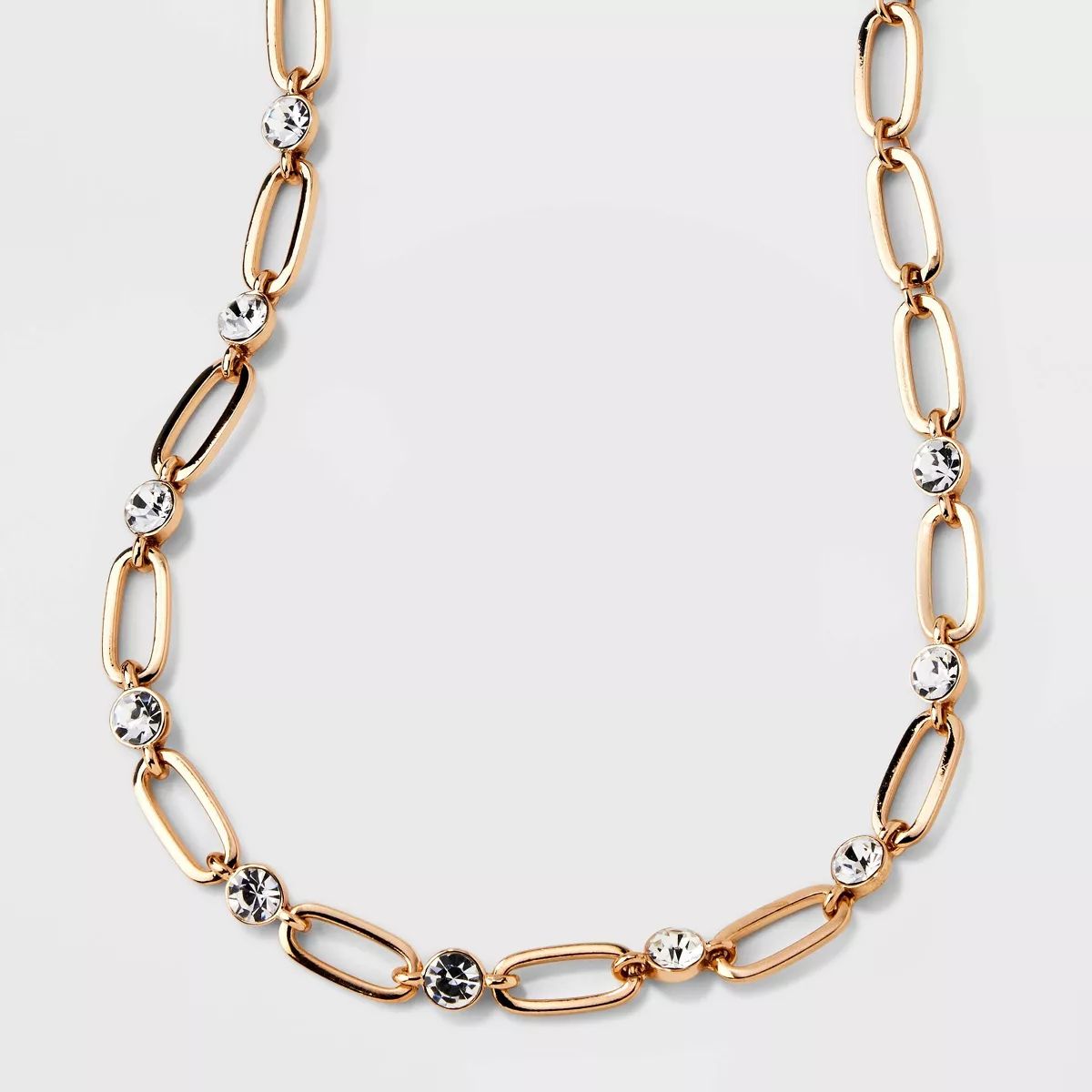 Channel and Station Chain Necklace - A New Day™ Gold | Target