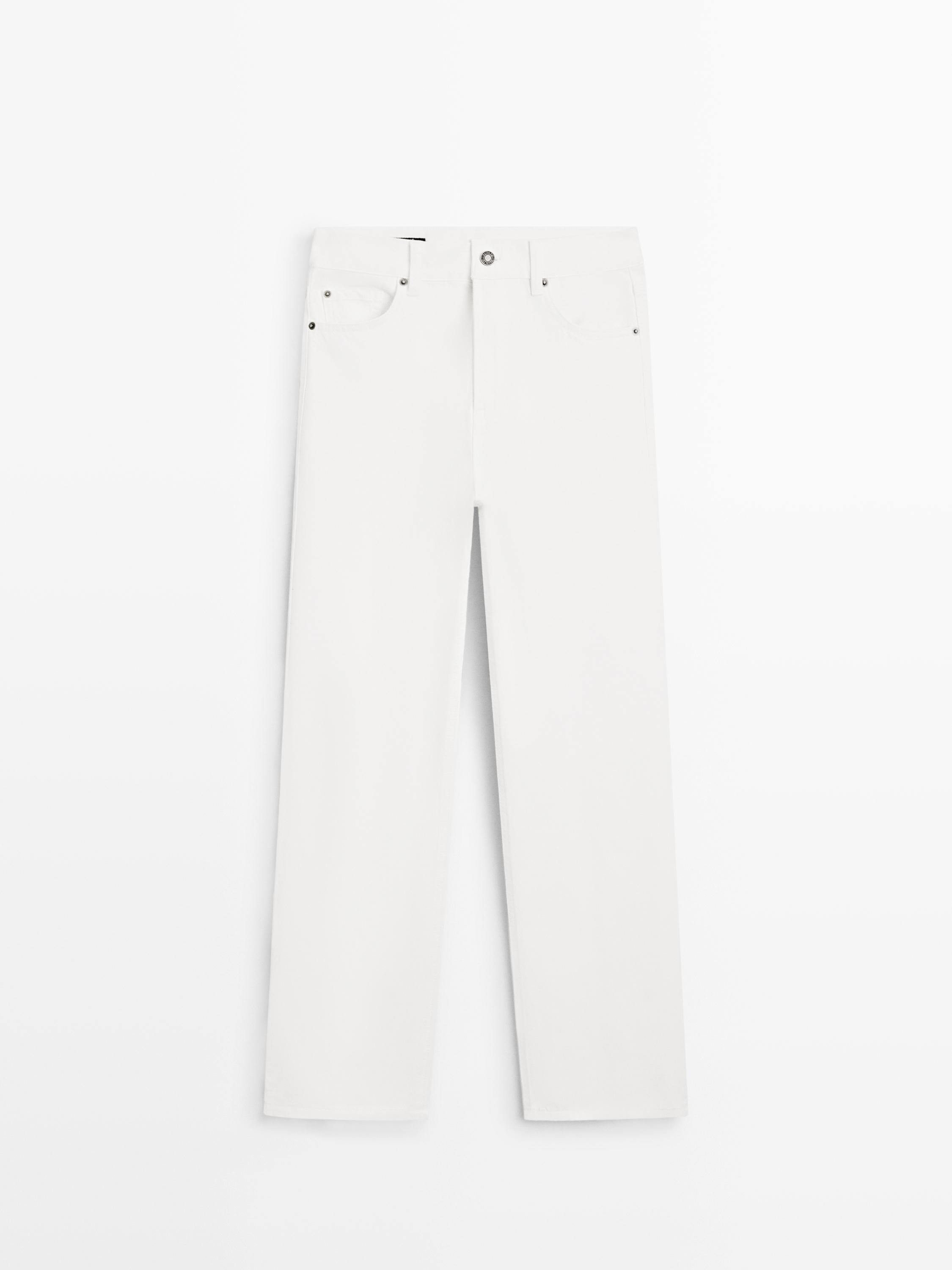 Straight-leg high-waist jeans | Massimo Dutti UK