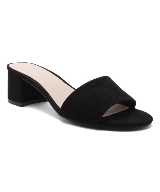 Qupid Women's Sandals BLACK - Black Katz Mule - Women | Zulily