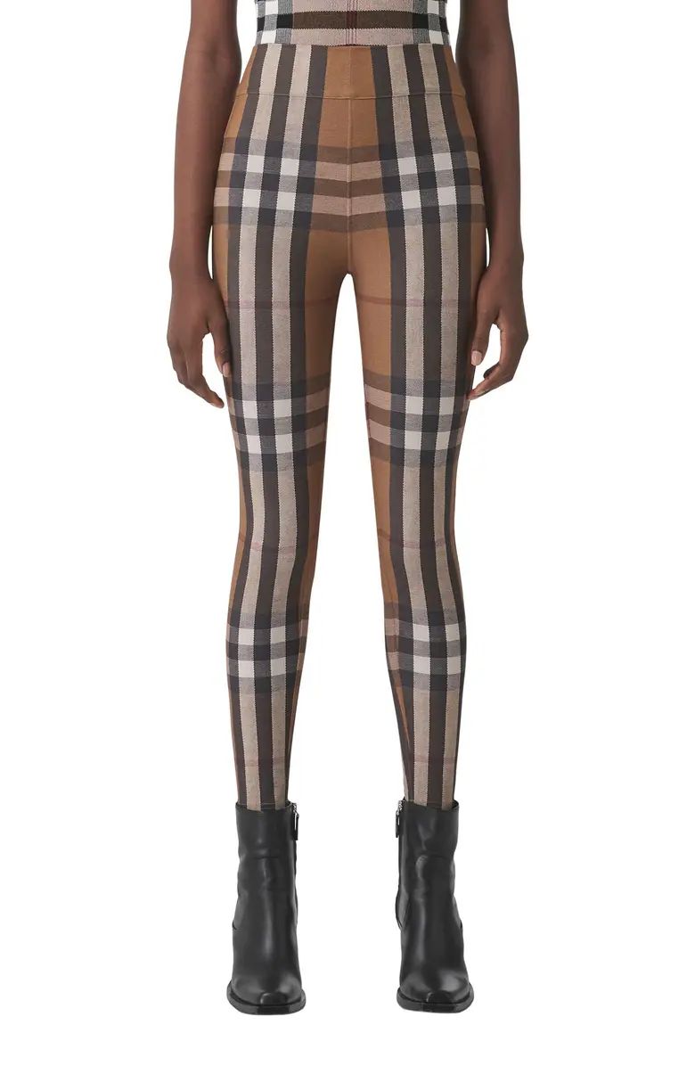 Burberry Madden Check Stretch Jersey Leggings | Nordstrom | Nordstrom