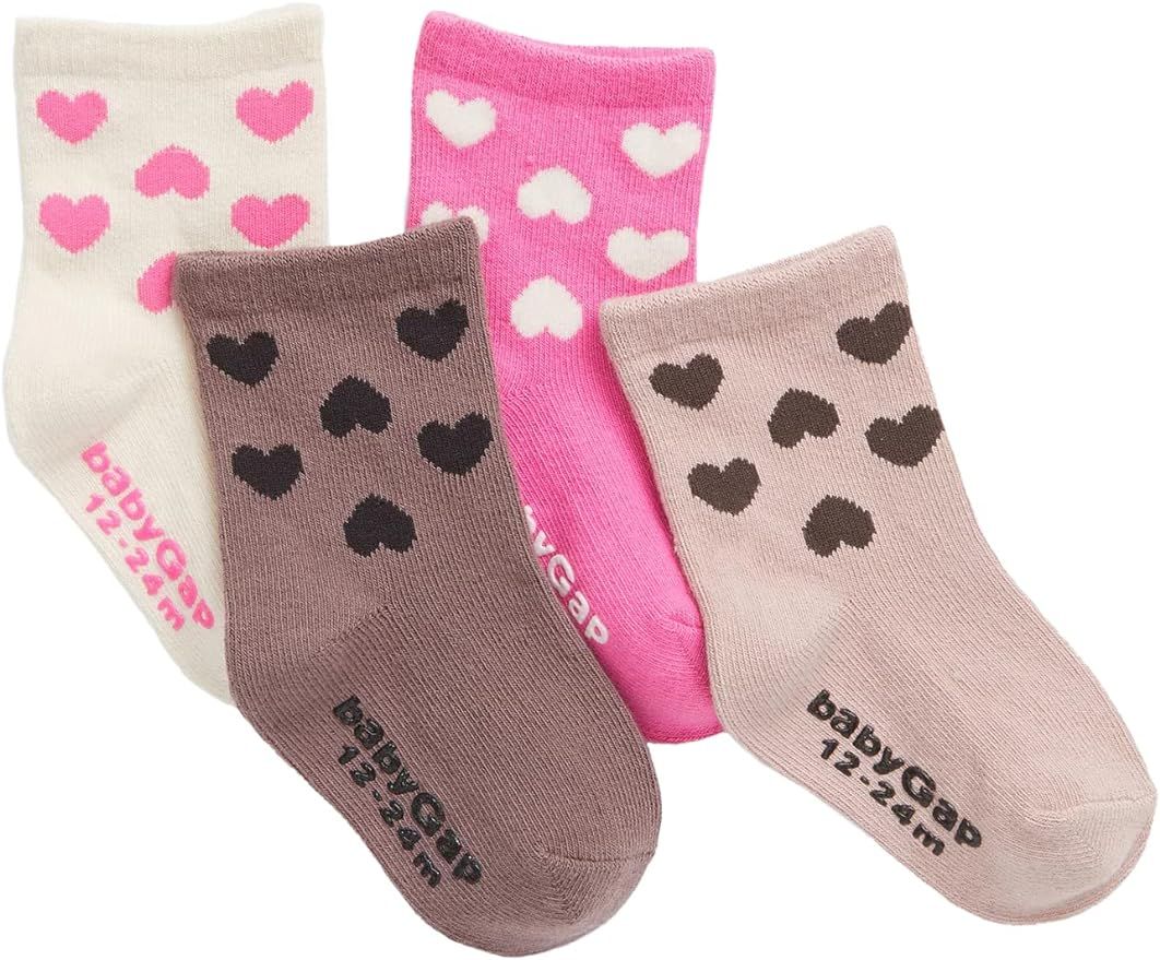 GAP Baby Girls' 4-Pack Crew Socks | Amazon (US)