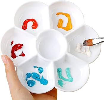 Petal Plastic Palette Painting Dish 7 Well Flower Paint Tray Watercolor Painting Mixing Palette f... | Amazon (US)