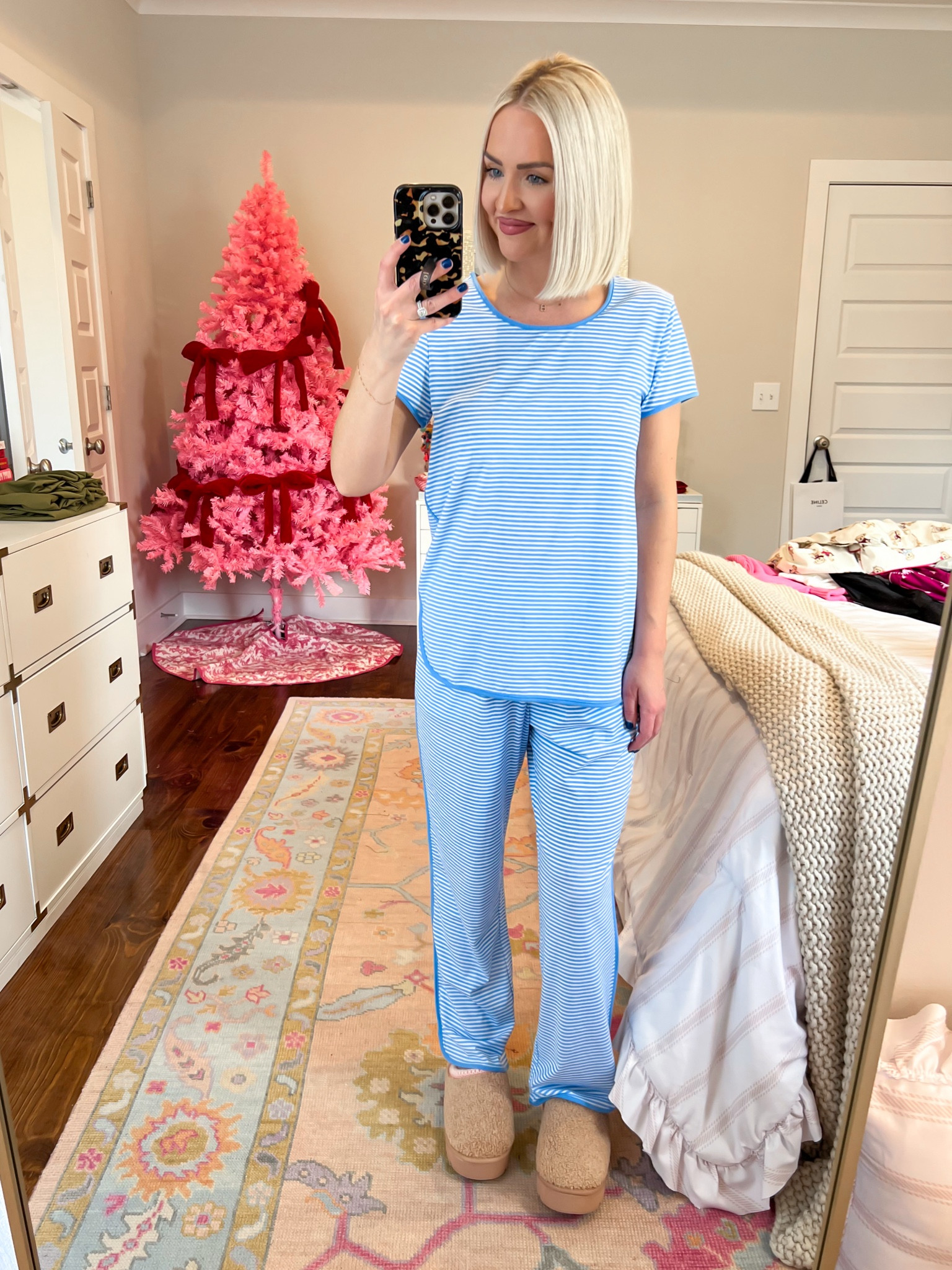 #walmartpartner #walmartgifts @walmartfashion 
Joyspun blue stripe sleep tee and pants pajama set (size: XS) / walmart pajamas / walmart pj set / walmart Christmas pajamas 

#LTKSeasonal #LTKHoliday #LTKFindsUnder50