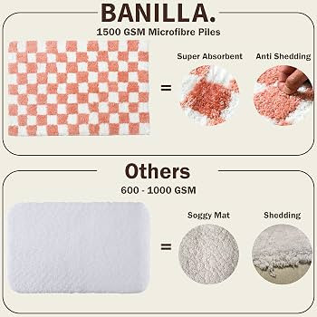 Banilla Bathroom Rugs, Extra Soft Double Thickness Microfibre, Super Absorbent with Non Slip Rubb... | Amazon (US)