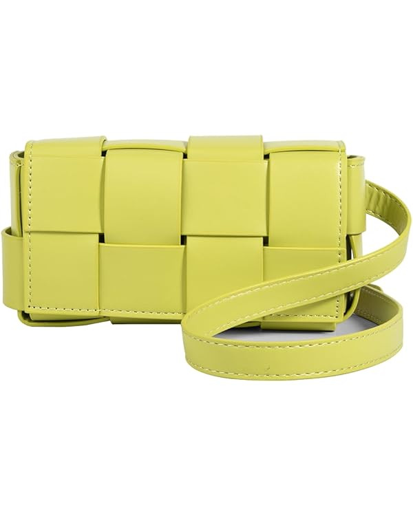 Mini Woven Purse Crossbody by Gimue, Women's PU Leather Woven Small Square Bag, Fashion Waist Bag... | Amazon (US)