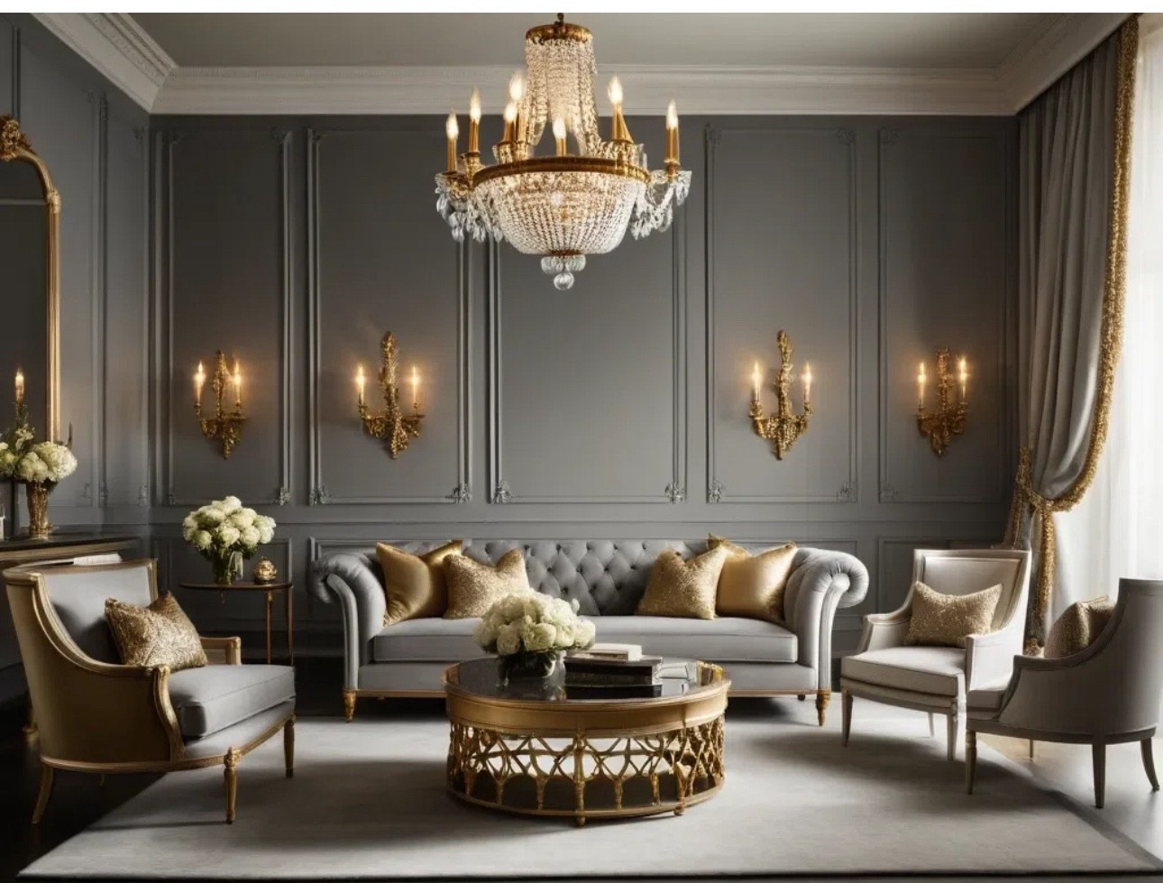 Elegant Gray & Gold Living Room Inspiration ✨
This timeless gray and gold palette combines modern glam with classic sophistication. Featuring tufted seating, luxe metallic accents, and crystal lighting, it’s the perfect design to elevate your home. Shop the exact and inspired pieces from Wayfair via my link below.

🏡 Shop the look: [paste your Wayfair affiliate link here]

#LTKHome #LTKSeasonal #LTKHoliday #LTKDecor #LTKFinds #LTKInterior #HomeDecorInspo #LuxuryLivingRoom #GrayAndGoldDecor #WayfairFinds #TheCulturedShopper

#LTKSeasonal #LTKHome #LTKHoliday