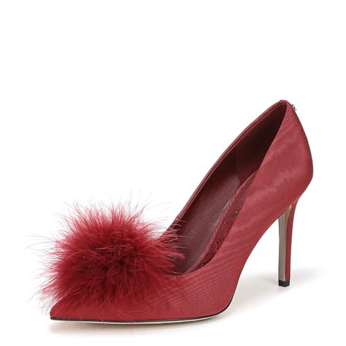 Sam Edelman Women's Hazel Plush Pump Deep Scarlet 8.5 M | Amazon (US)