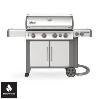 Weber Genesis II S-435 4-Burner Natural Gas Grill in Stainless Steel with Built-In Thermometer an... | The Home Depot
