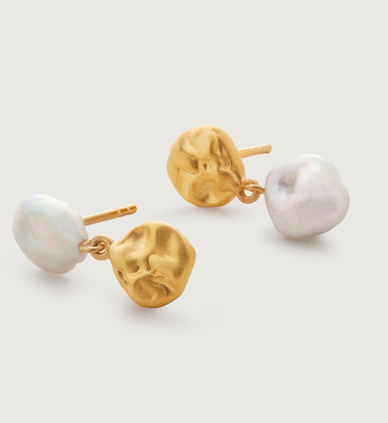 Keshi Pearl Stud Drop Earrings | Monica Vinader (US)