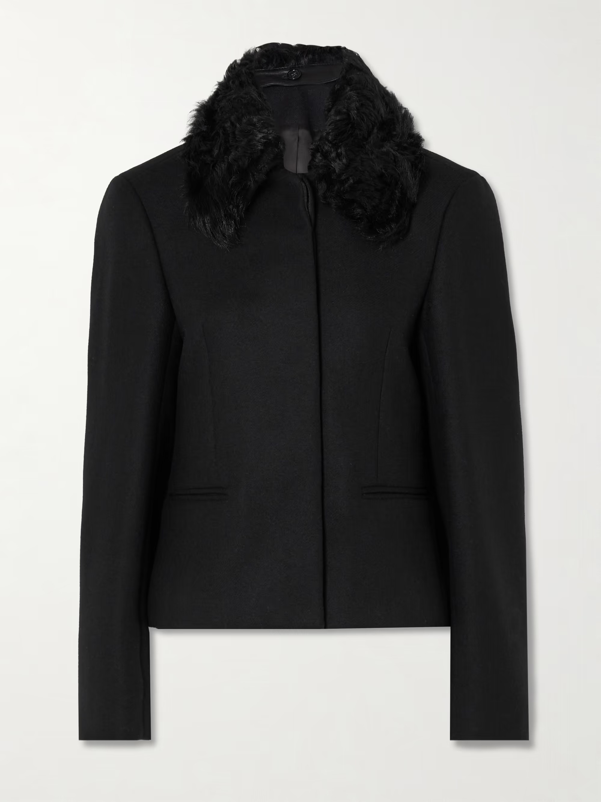 Jacke aus einer recycelten Wollmischung mit Shearling-Besatz | NET-A-PORTER (UK & EU)