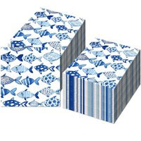 20/40/60/80/100pcs Fish Paper Napkins Watercolor Sea Ocean Luncheon Napkins for Fishing Party Decors Restaurant Kitchen Supplies | AliExpress (US)