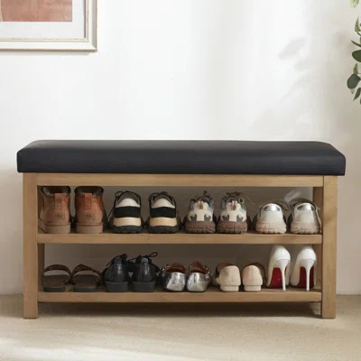 Hahnville Faux Leather Upholstered Storage Shoe Bench | Wayfair North America