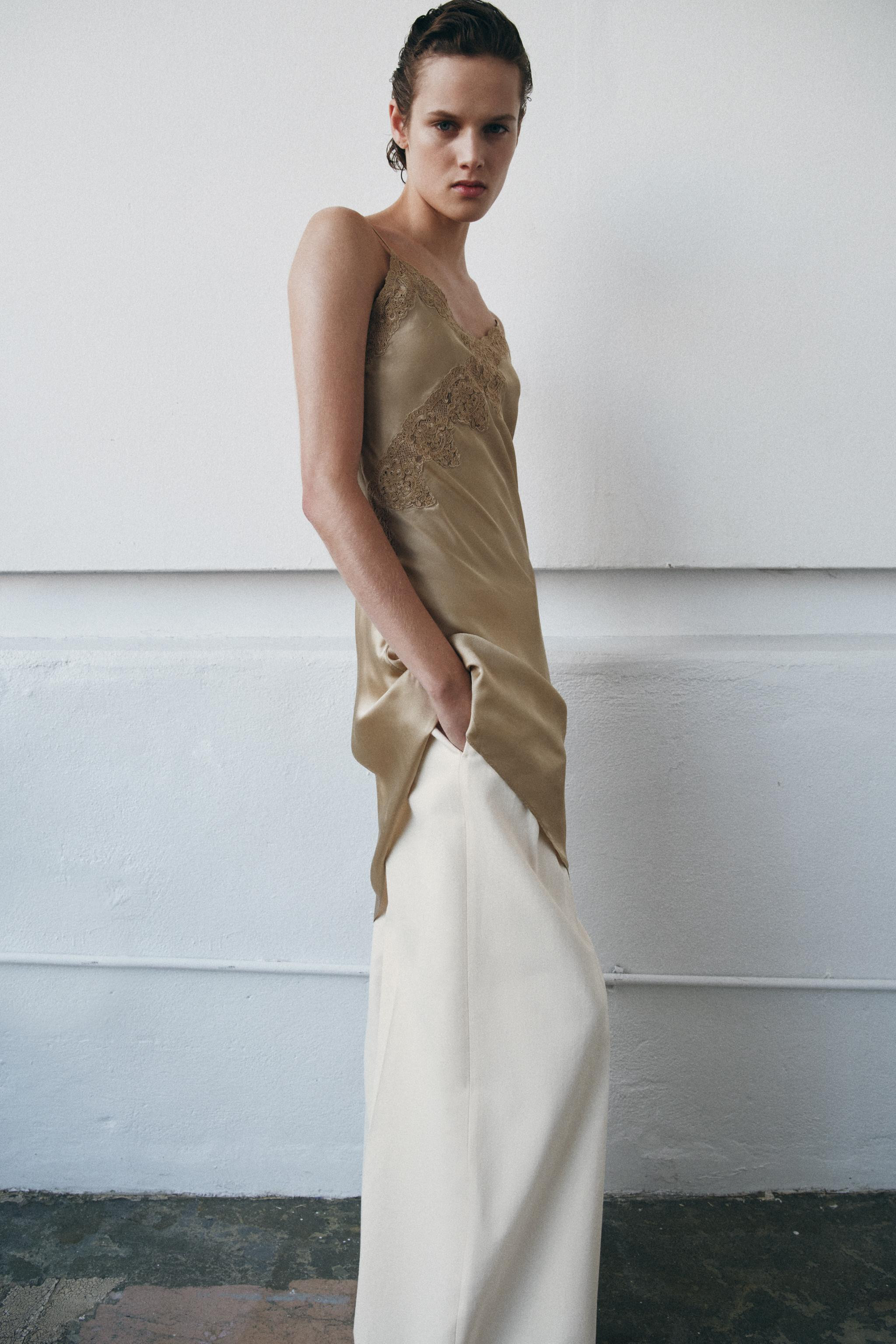 ZW COLLECTION ASYMMETRIC SATIN DRESS | Zara US