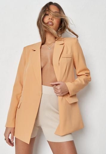 Missguided - Orange Co Ord Double Pocket Tailored Blazer | Missguided (US & CA)