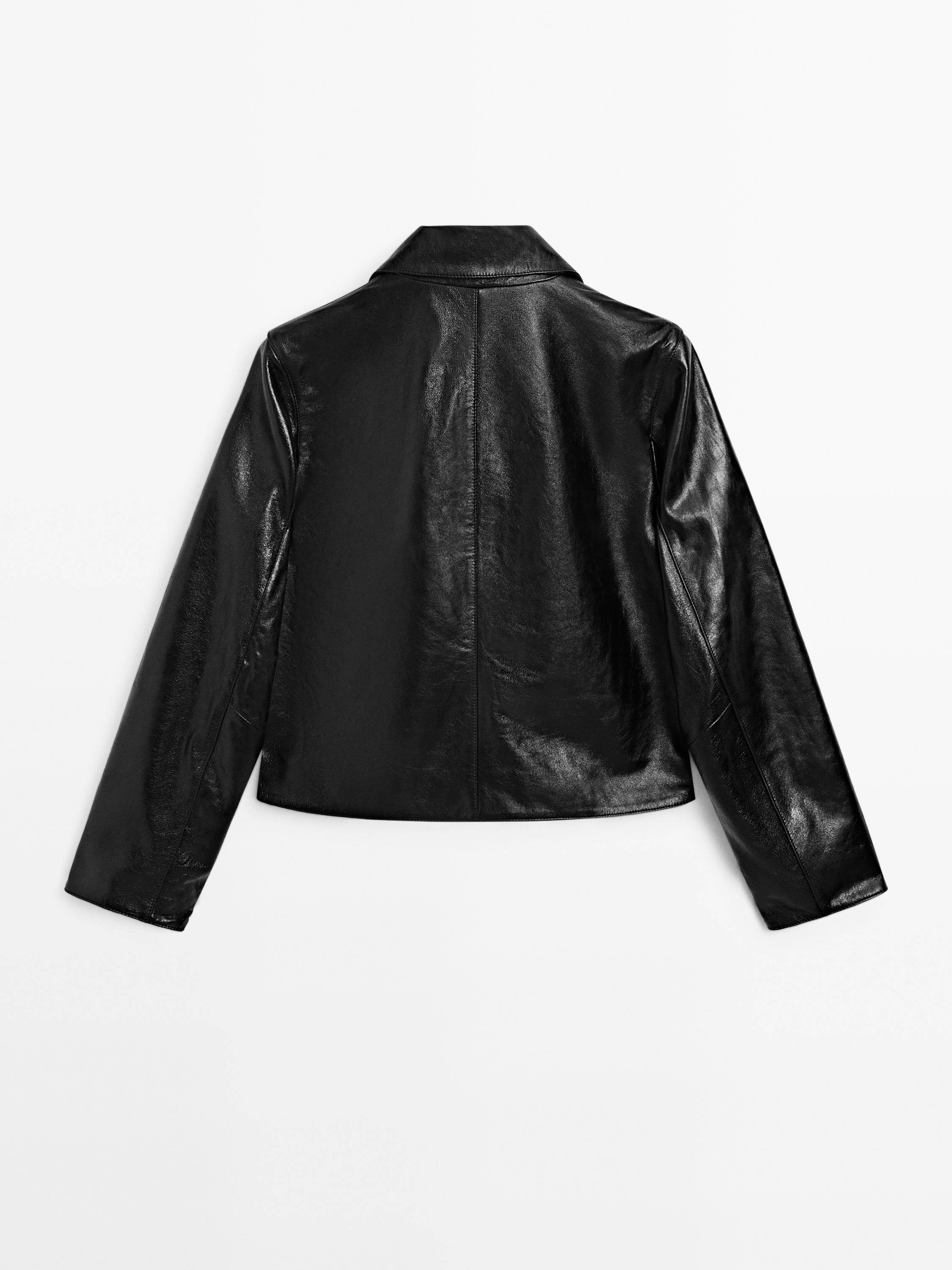 Cropped nappa leather jacket · Black · Bags And Backpacks | Massimo Dutti | Massimo Dutti UK