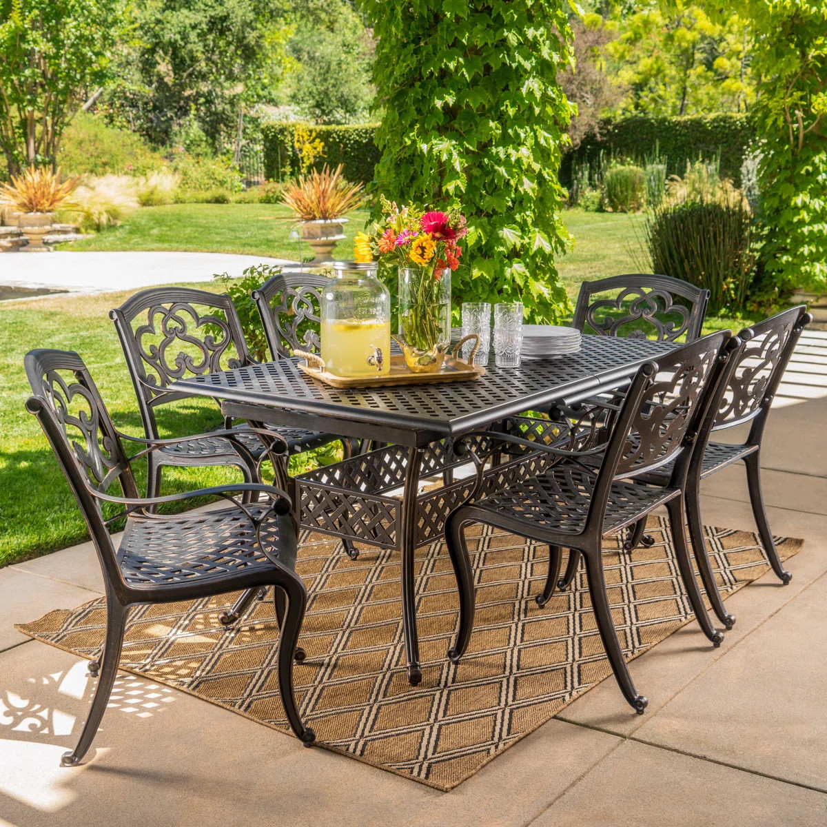 Jenisa 6 - Person Patio Dining Set with Rectangular Table | Wayfair North America