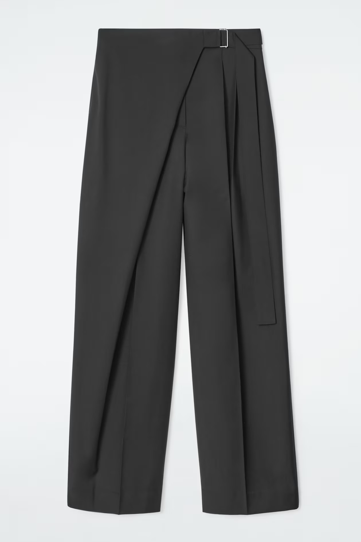 PANTALONES DE LANA CON DELANTERO CRUZADO Y HEBILLA - NEGRO | COS (EU)