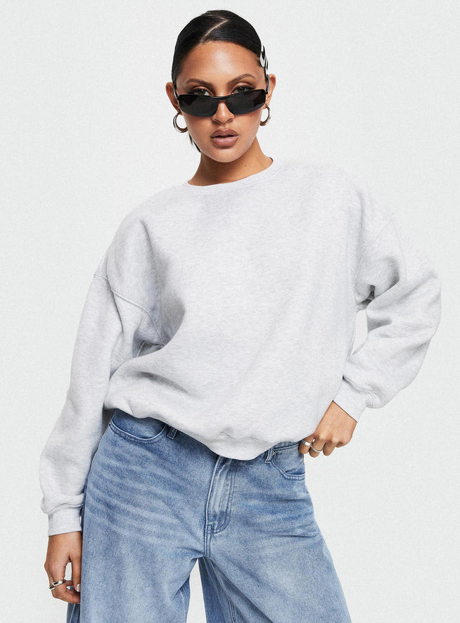 Charlotte Crewneck Sweatshirt Grey | Princess Polly US