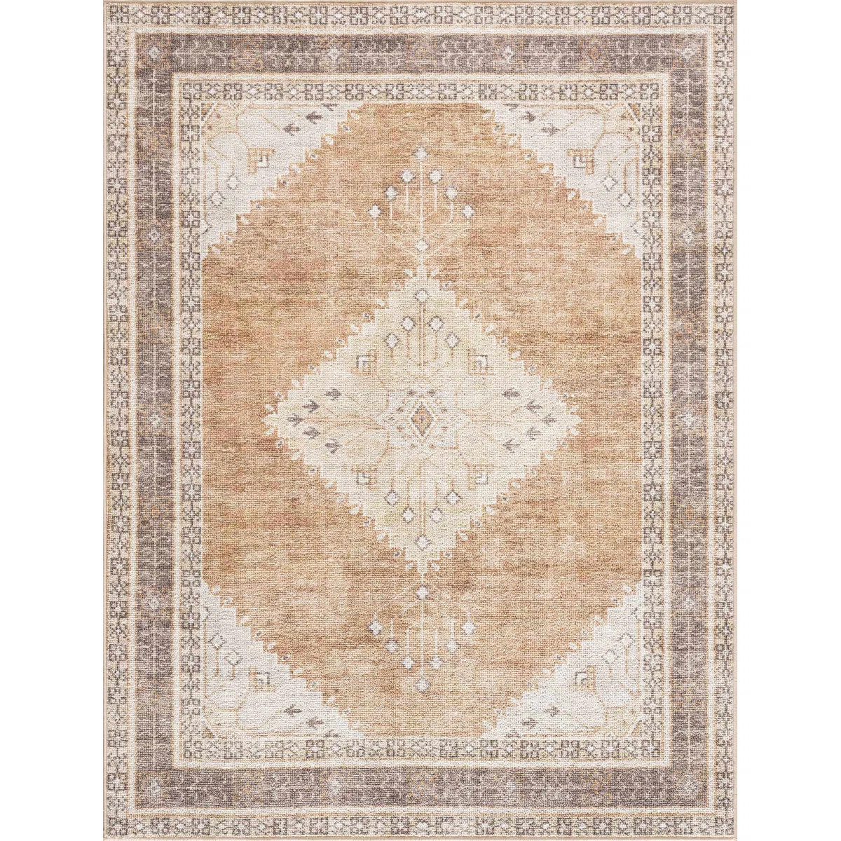 Albar Moroccan Machine Washable Brown Area Rug | Wayfair North America