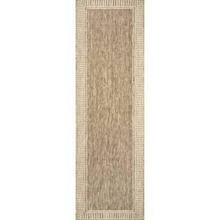 nuLOOM Asha Simple Border Light Brown 2 ft. x 8 ft. Indoor/Outdoor Runner Patio Rug GBCB02B-208 -... | The Home Depot