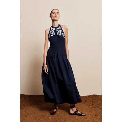 Dillon Applique Halter Gown | Le Weekend Studio