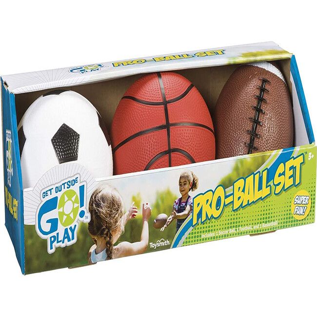 Toysmith Pro-Ball Set: Soccer, Basketball, Football | Maisonette