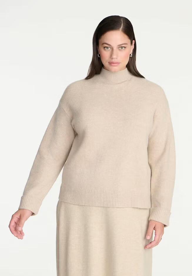 Cuffed Mock Neck Sweater | Eloquii