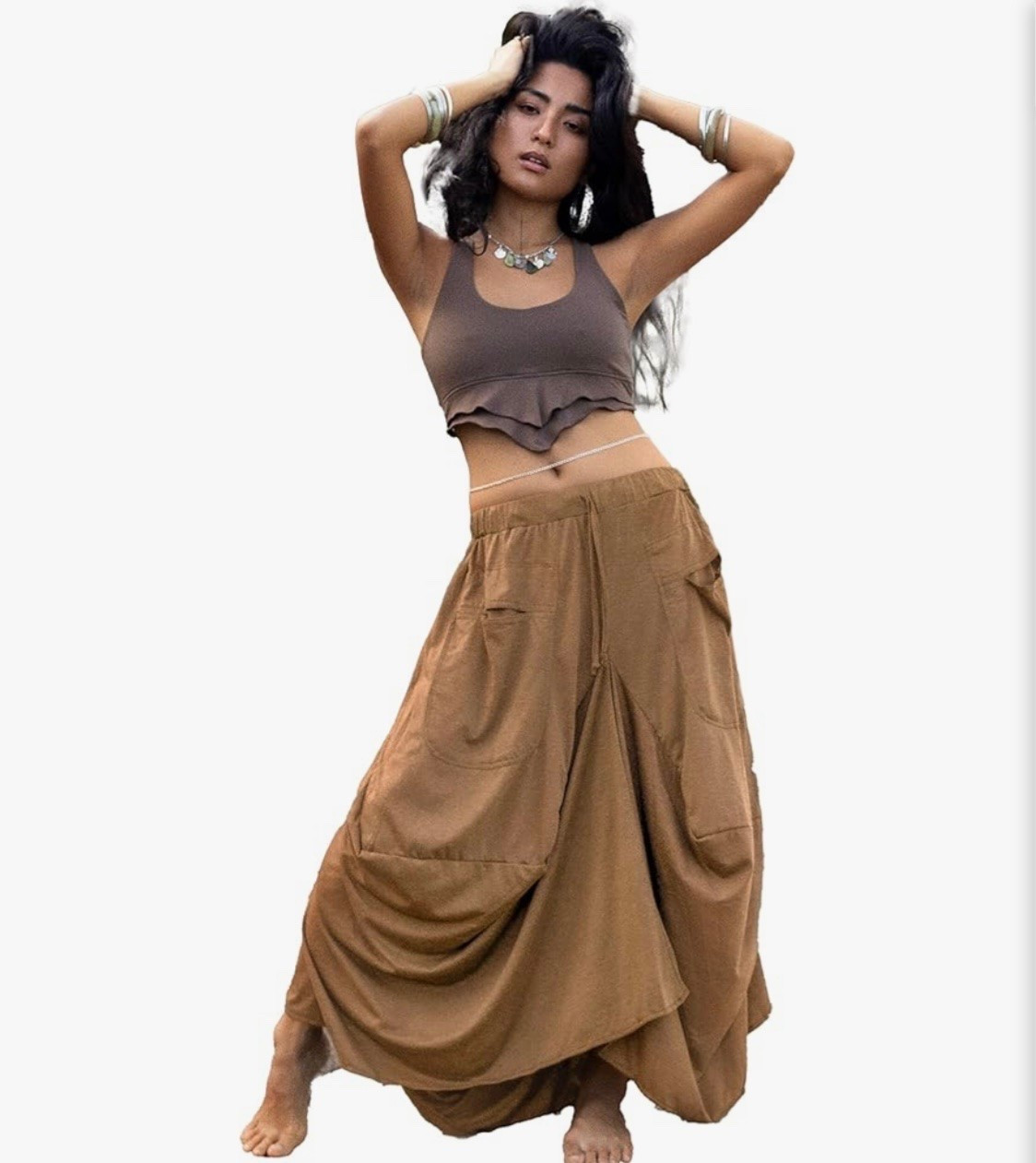 Thaluta Women's Maxi Skirt Bohemian with Pockets Gypsy Elastic High Waist Cotton

#LTKSaleAlert #LTKMidsize #LTKPlusSize