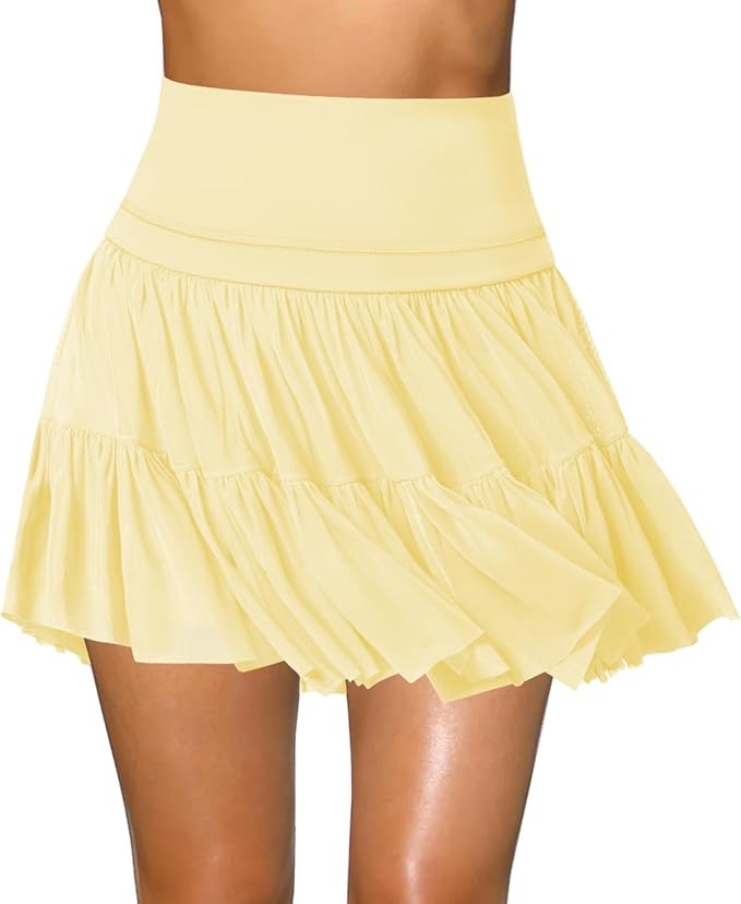 Women's Mini Skirt Skort Flowy Pleated High Waisted Ruffle Tennis Skirts for Women Athletic Skate... | Amazon (US)