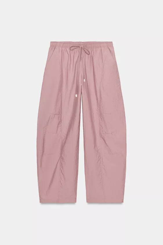 BARREL TROUSERS WITH ELASTICATED WAIST | Zara UK