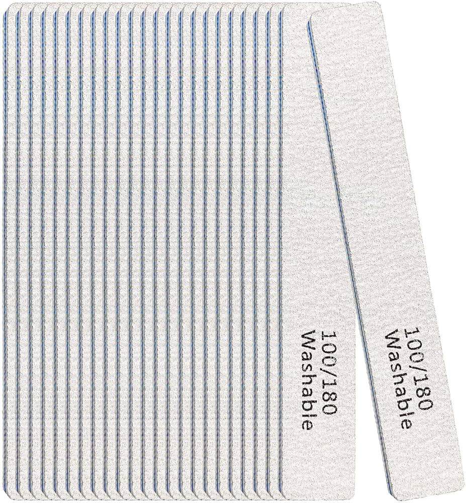 Nail File, 24 Pack Professional Reusable Washable Nail Files, 100/180 Grit Double Sides Professio... | Amazon (US)
