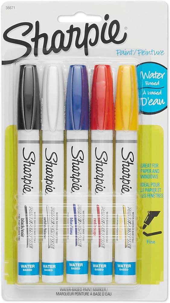 SHARPIE 36671 Water-Based Poster Paint Marker, Assorted Colors, 5-Pack | Amazon (US)