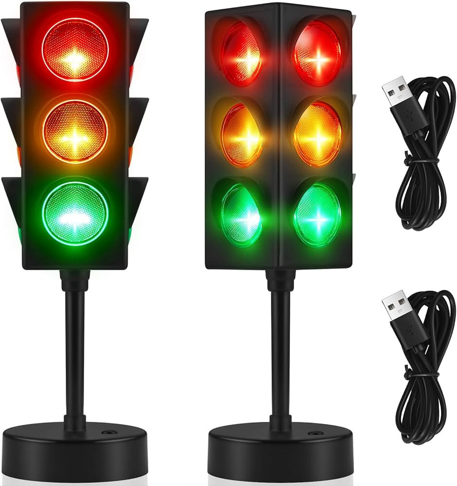 Traffic Light Lamp Color Change Mini Stop Light Lamp 11 Inch Stop Sign Room Decor USB Traffic Lig... | Amazon (US)