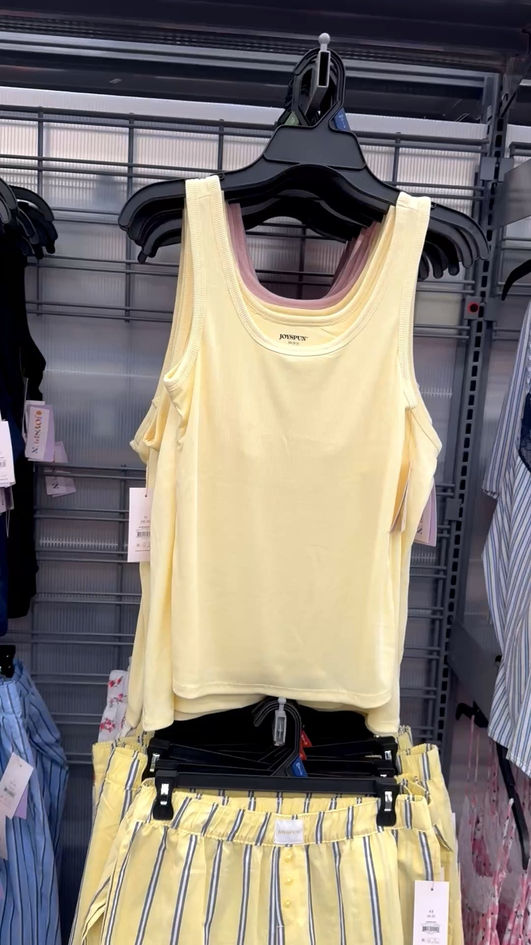 Yellow ribbed tank top, yellow and blue pinstriped wide leg pajama set

#LTKMothersDay #LTKmomlife #LTKselfcare