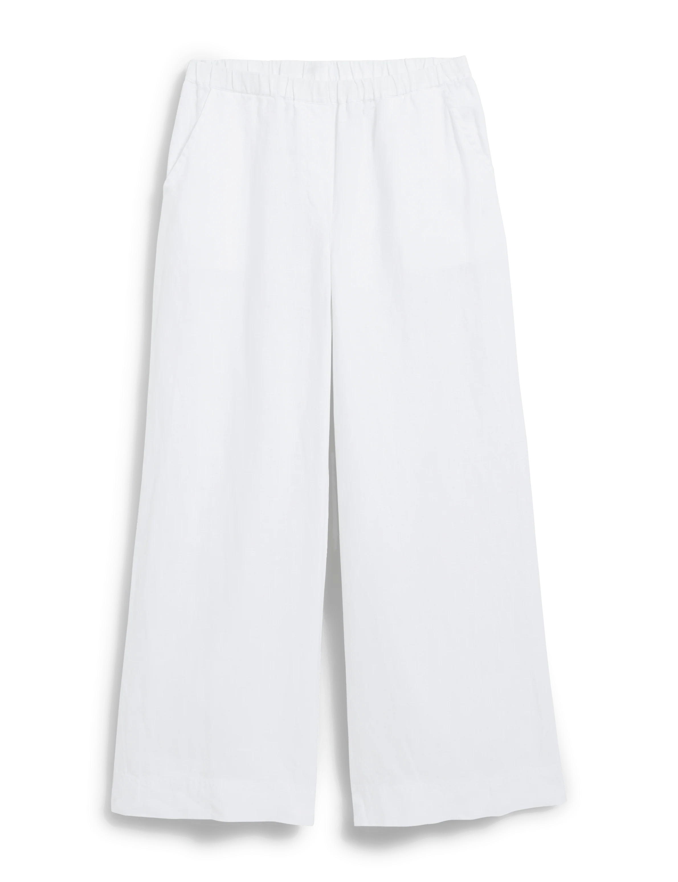 WIDE-LEG PULL-ON LINEN PANT White, Washed Linen | Frank & Eileen