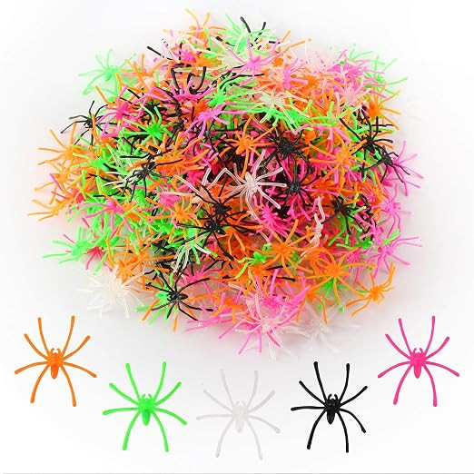300 Pieces Halloween Spider Decorations Realistic Plastic Spiders Halloween Party Favors | Amazon (US)