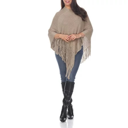 Women's Sansa Knit Fringe Poncho | Walmart (US)