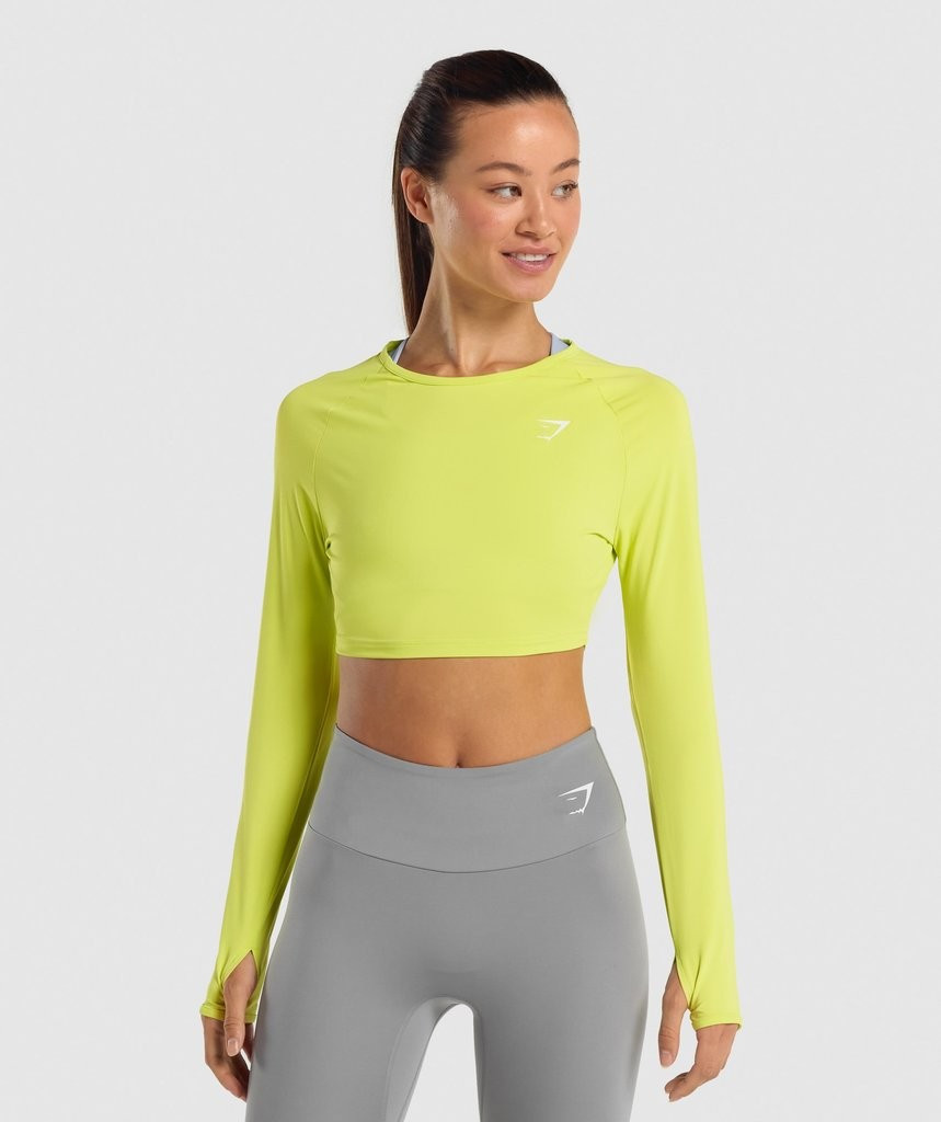 Gymshark Training Long Sleeve Crop Top - Yellow | Gymshark (Global)