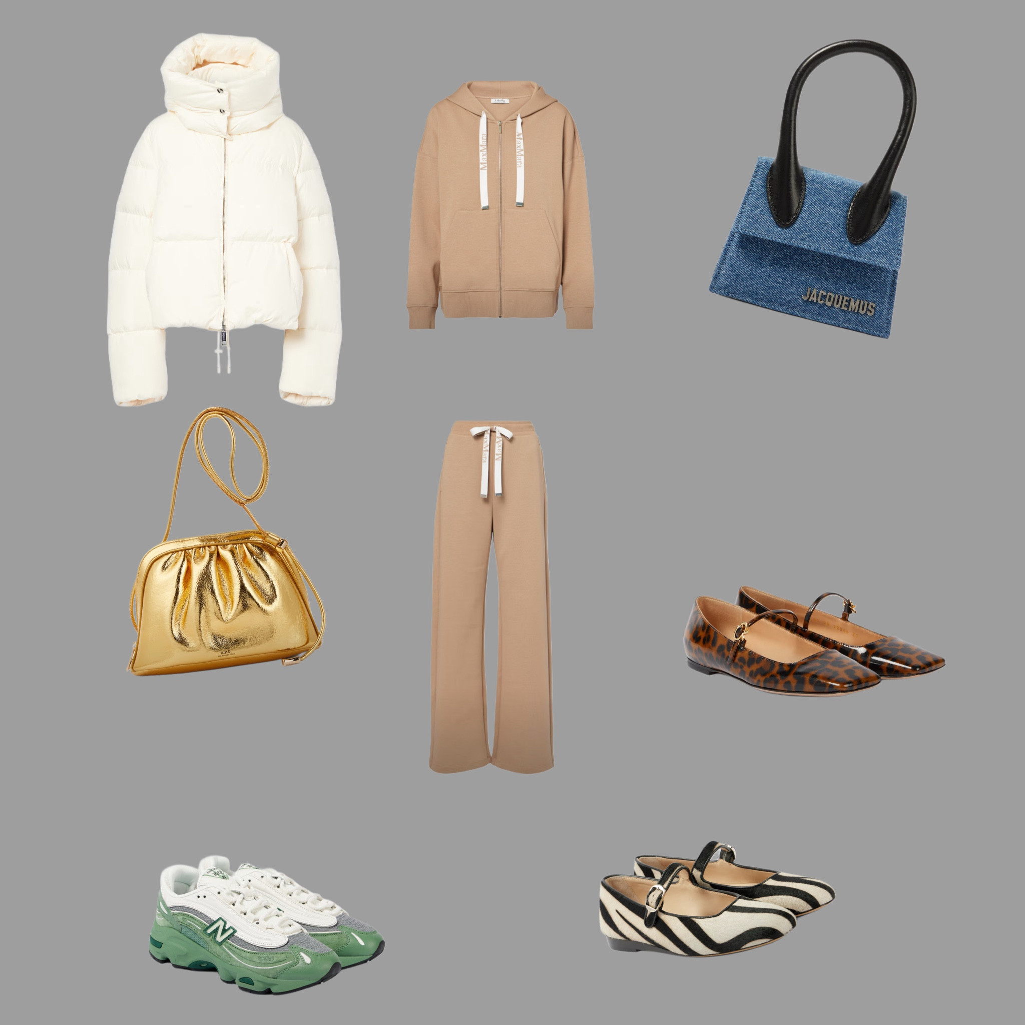 Curated winter-to-spring essentials for effortless style!

🖤 Puffer Jacket – A cozy, chic white puffer to keep you warm in style.
🤎 Camel Hoodie & Wide-Leg Sweatpants – The ultimate neutral-toned lounge set for comfort and sophistication.
💙 Jacquemus Denim Mini Bag – A statement micro bag that adds texture and contrast.
💛 Gold Gathered Shoulder Bag – The perfect metallic accent to elevate any outfit.
🐆 Tortoiseshell Mary Janes – Classic and timeless with a vintage touch.
🦓 Zebra Print Mary Janes – A bold, fun print for a playful edge.
💚 New Balance Sneakers – Sporty, stylish, and ultra-comfortable.

Shop these picks via the LTK link in bio! 💫 #LTKSpringStyle #LTKFashion #LTKOutfits #LTKTrend #LTKStyling

#LTKstyletip #LTKshoes #LTKsale