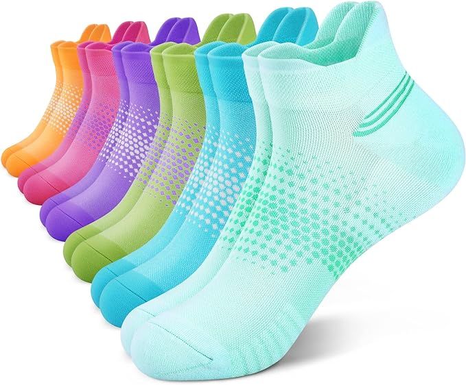 PAPLUS 6 Pairs Ankle Compression Running Socks for Women, Cushioned Low Cut Athletic Socks with T... | Amazon (US)