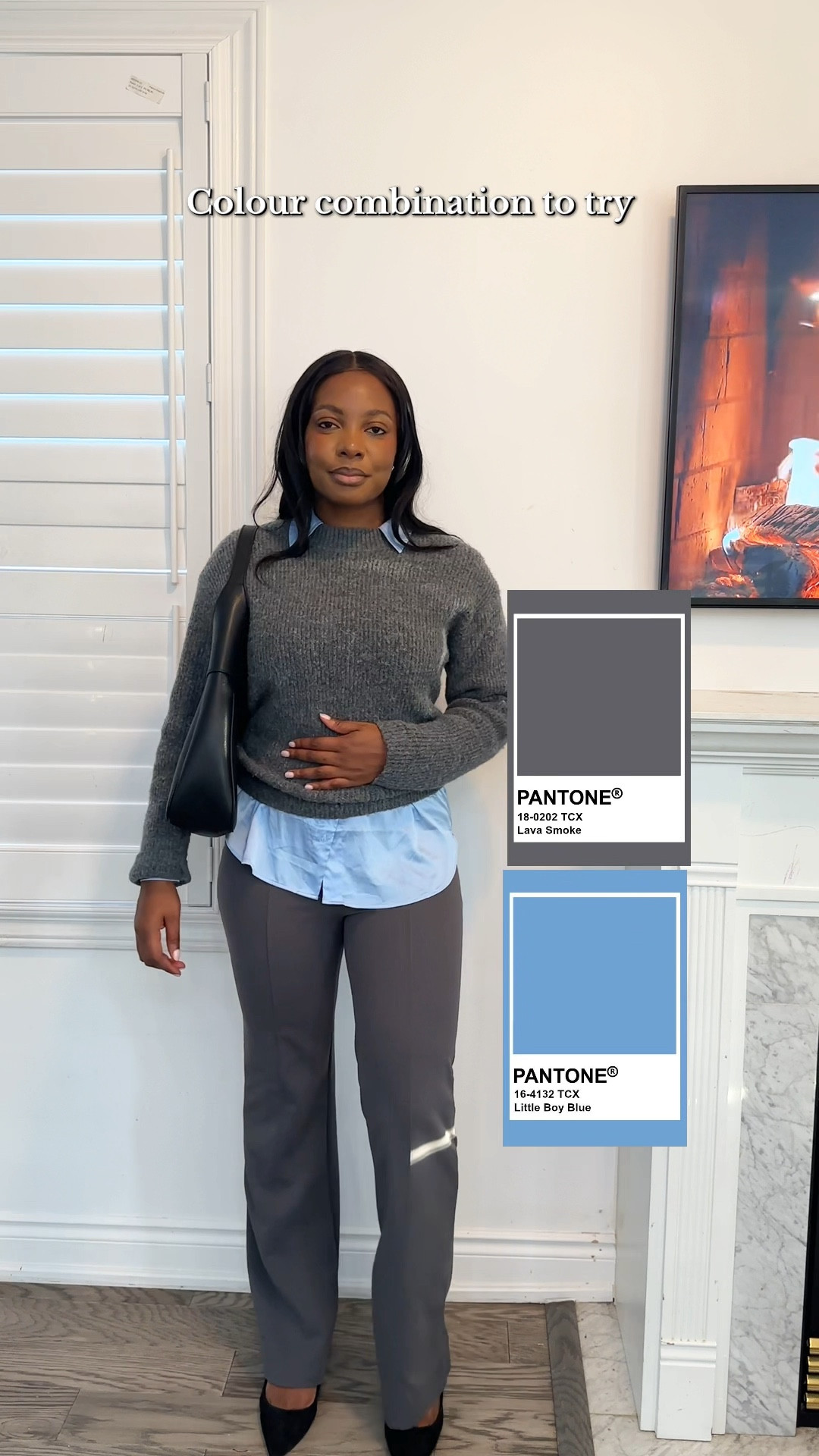 Grey sweater, grey pants, black pumps and black bag

#LTKcanada #LTKworkwear #LTKwinter