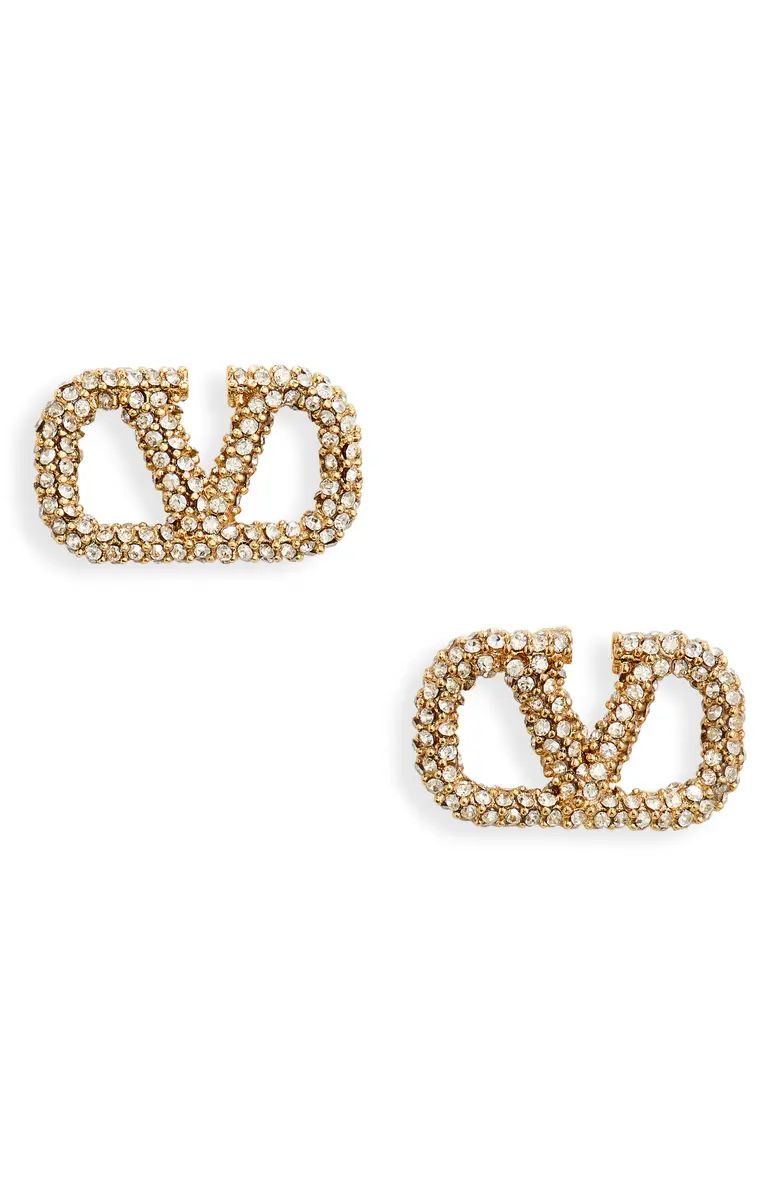 VLOGO Signature Crystal Pavé Stud Earrings | Nordstrom